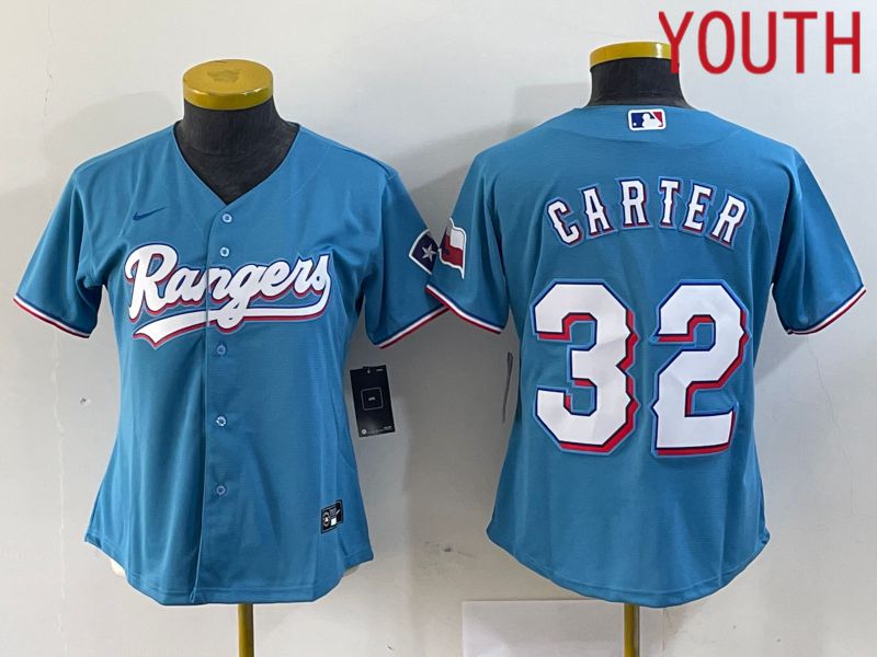 Youth Texas Rangers 32 Carter Blue Game Nike 2024 MLB Jersey style 1